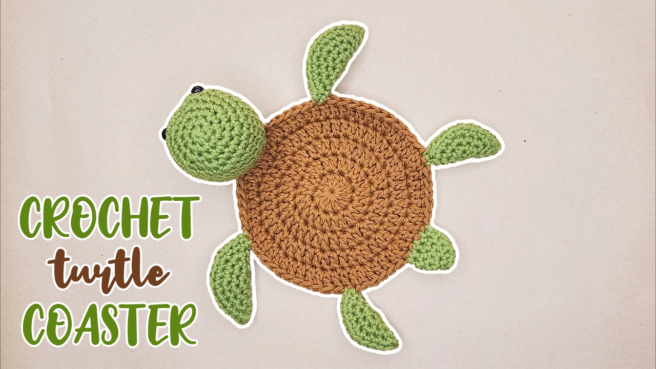 Crochet Turtle Coaster  Free Pattern + Video Tutorial – 365 Days
